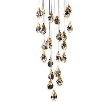 Contemporary Faceted Foyer Crystal Chandelier